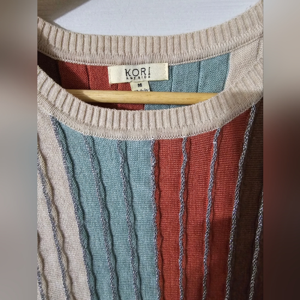 Women's Kori America Shirt Top Sweater Sz M - Picture 3 of 4
